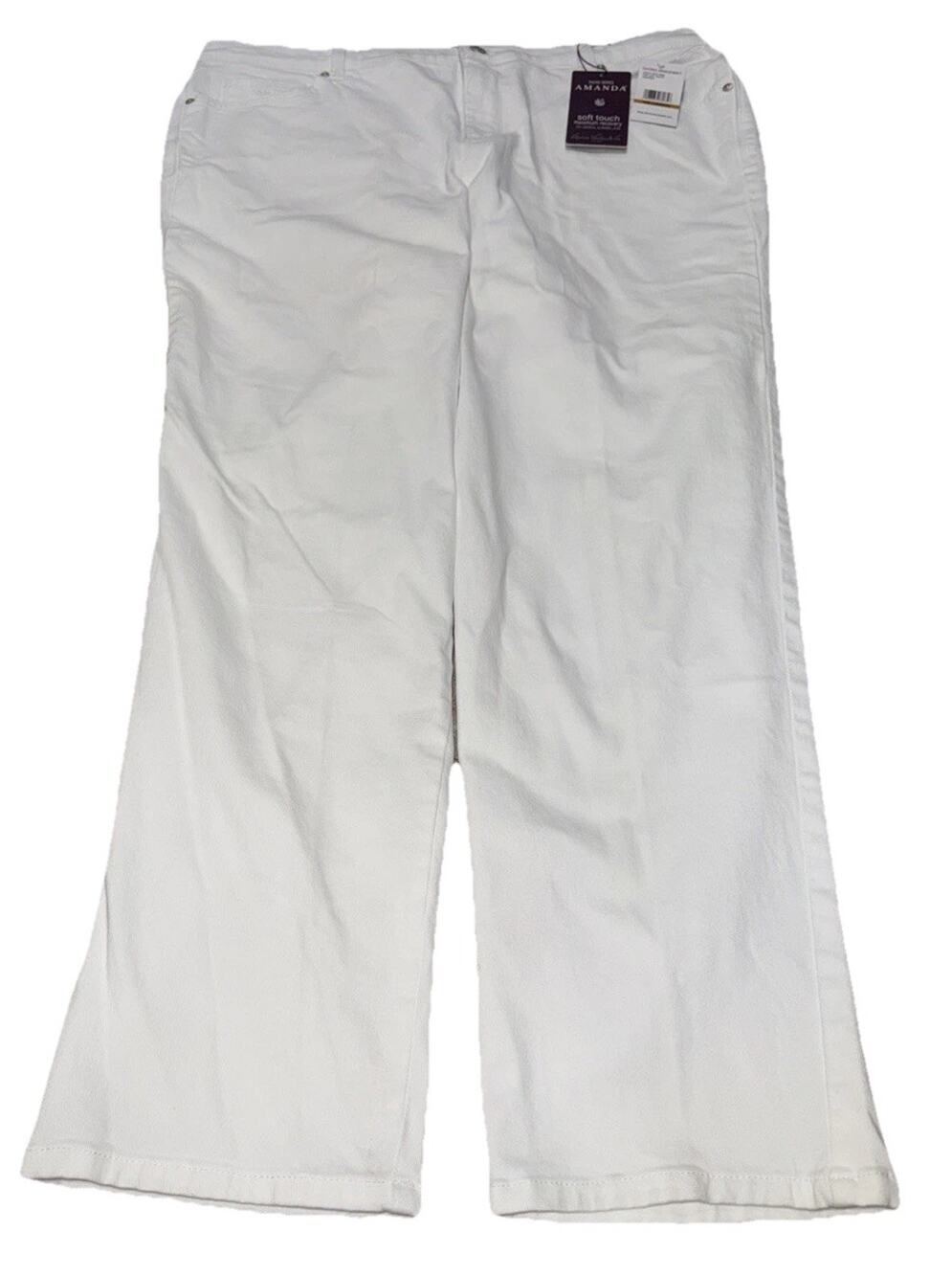 Gloria Vanderbilt Amanda Jeans 16W NWT White Tapered Stretch